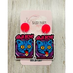 Kpop Saja Boys Derpy Tiger Earrings NEW